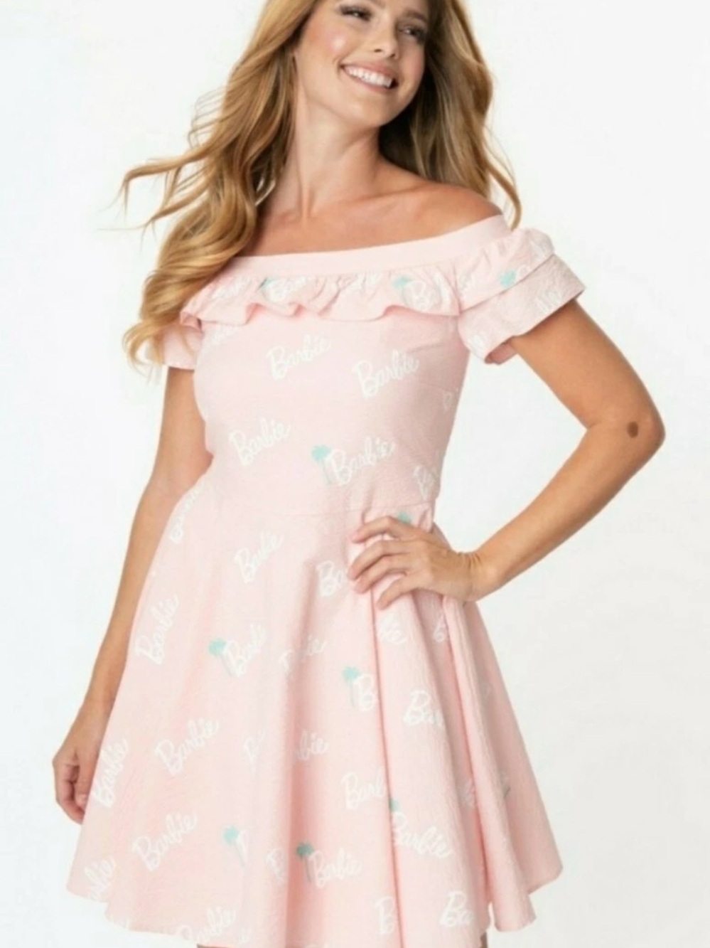 Stitch Shoppe by Loungefly Barbie Palm Tree Pink Dress Women's L Whimsical Girly